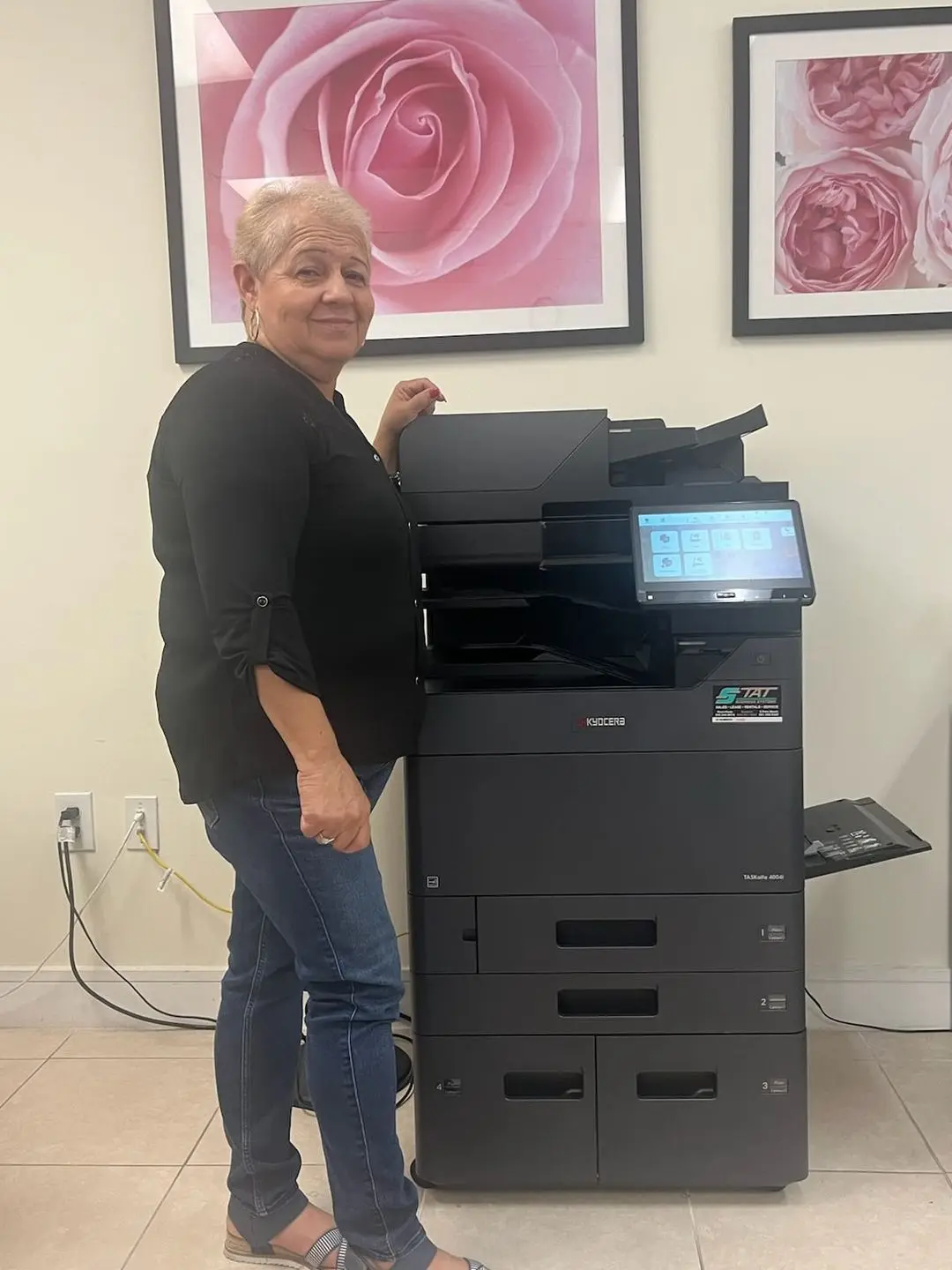 New office copier installed during an equipment lease transition